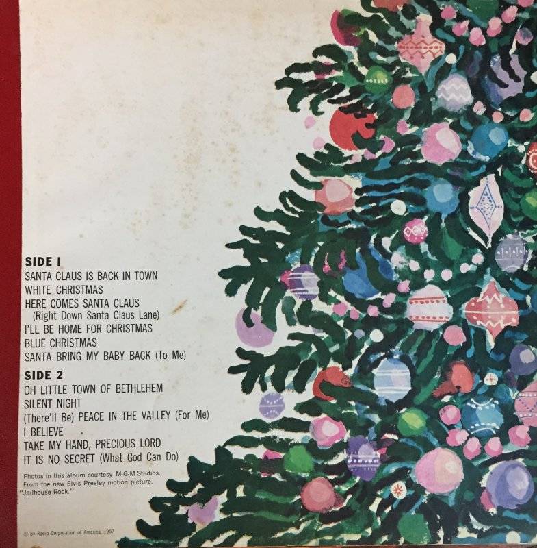 Elvis Presley Elvis Christmas Album : LP Back
